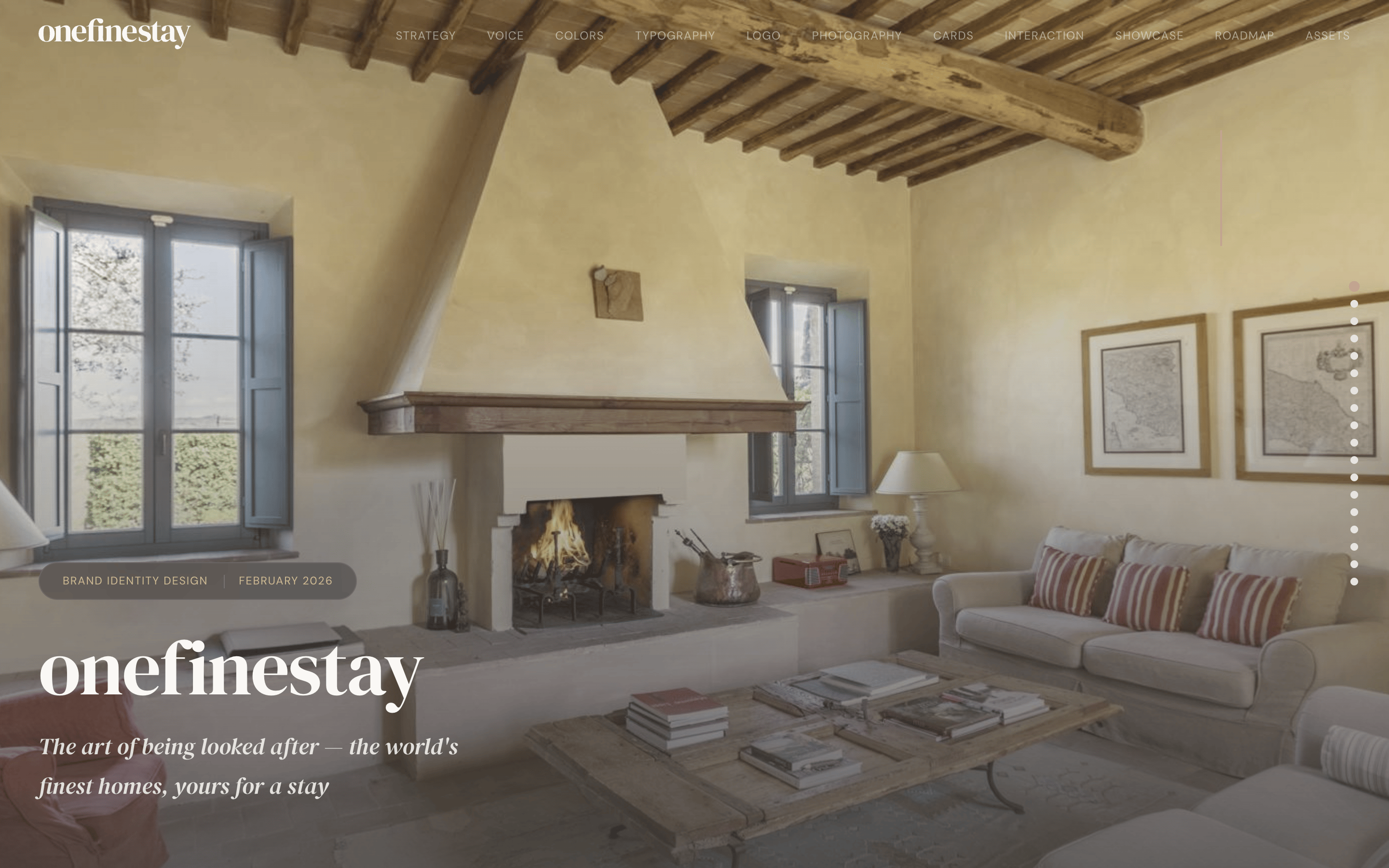 One Fine Stay 19-section brand guide hero